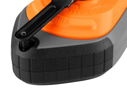 Kicsapózsinór + festék, műanyag házas, 30m, 1:3-as gyorsítóáttétel a zsinór visszatekeréshez, piros porfesték