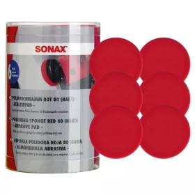   SONAX 493700 Polierschwamm Red 80 Hart, polírozó korong kemény, 6db