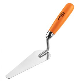   Stukkókanál, keskeny macskanyelv, rozsdamentes, 165x17x54mm, fa markolat