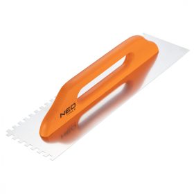   Acél simító, fogazott, rozsdamentes, 480x128mm, 8x8x8mm, fa markolat