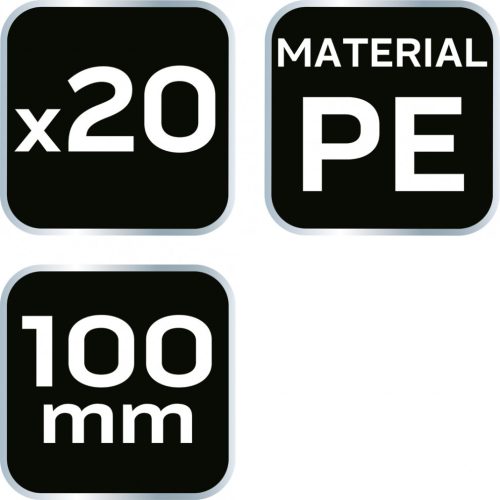 Szintezőtalp, aljzatkiegyenlítéshez, öntapadós, műanyag, 100mm, 20db/cs