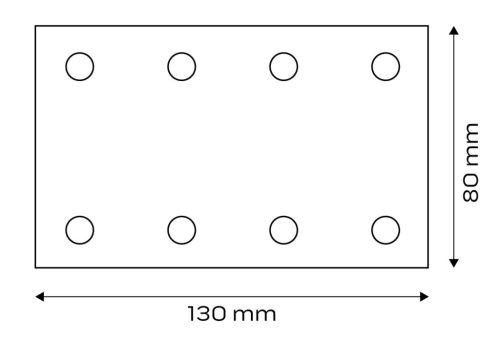 Csiszolópapír, tépőzáras, 80x130mm, P80, 8 lyukas, 04-623-hoz, 5db