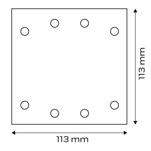Csiszolópapír, tépőzáras, 113x113mm, P80, 8 lyukas, 04-623-hoz, 5db