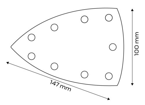 Csiszolópapír, tépőzáras, deltacsiszolóhoz,100x147mm, P80, 04-623-hoz, 9 lyukas, 5db