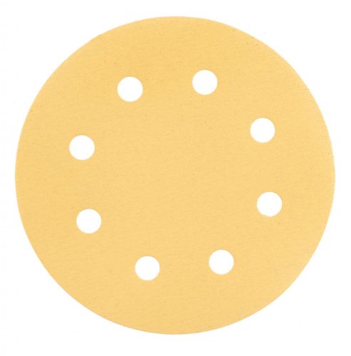 Tépőzáras csiszolópapír 180mm, k180, 5db, 8 lyukkal, csiszológéphez 59g263