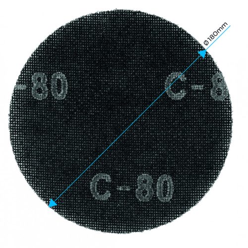 Gipszcsiszoló rács tépőzárral 180mm, k80, 5db csiszolóhoz 59g263