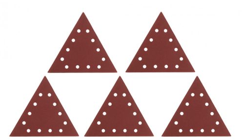 Tépőzáras csiszolópapír k120, háromszög alakú 12 lyukakkal, 5db csiszolóhoz 59g264