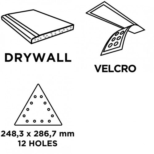 Tépőzáras csiszolópapír k180, háromszög alakú 12 lyukakkal, 5db csiszológéphez 59g264