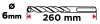 Betonfúró SDS PLUS 6x260mm, S4 type, 4 élű, vasbetonhoz