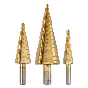   Lépcsős fúró készlet, 3db-os, HSS-titán, 4-12mm, 4-20mm, 4-32mm