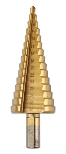 Lépcsős fúró készlet, 3db-os, HSS-titán, 4-12mm, 4-20mm, 4-32mm