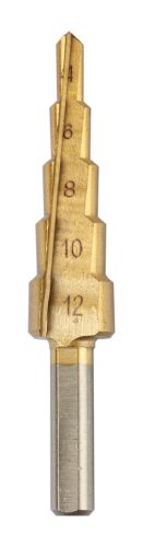 Lépcsős fúró készlet, 3db-os, HSS-titán, 4-12mm, 4-20mm, 4-32mm