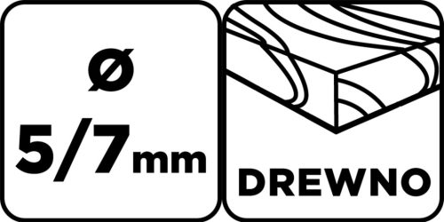 Fafúró, csavarfej süllyesztővel, konfirmátor csavarhoz, 5/7mm