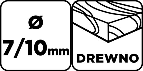 Fafúró, csavarfej süllyesztővel, konfirmátor csavarhoz, 7/10mm