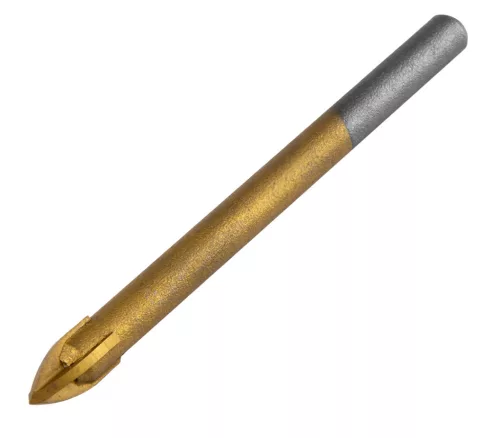 Univerzális, 4 élű üvegfúró, fa, műanyag, fém kőzetanyagok fúrásához, titánium bevonat, 4mm