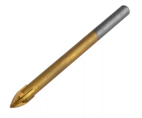 Univerzális, 4 élű üvegfúró, fa, műanyag, fém kőzetanyagok fúrásához, Titánium bevonat, 6mm