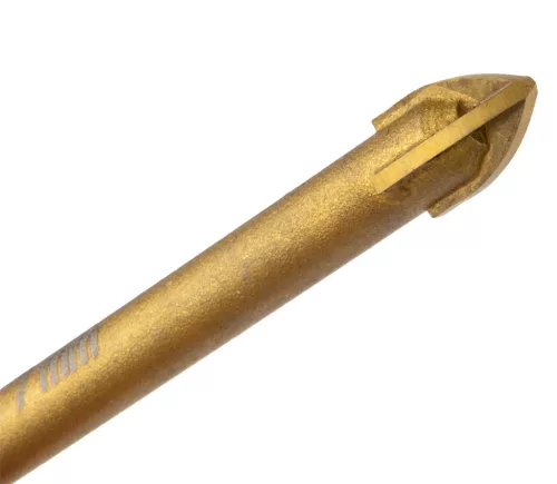 Univerzális, 4 élű üvegfúró, fa, műanyag, fém kőzetanyagok fúrásához, Titánium bevonat, 7mm