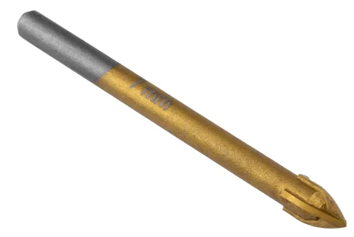 Univerzális, 4 élű üvegfúró, fa, műanyag, fém kőzetanyagok fúrásához, Titánium bevonat, 7mm