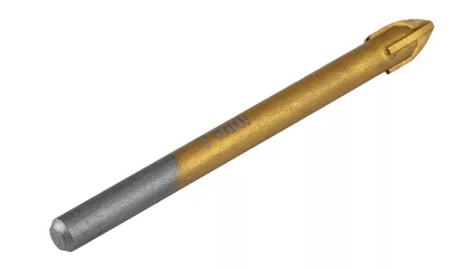Univerzális, 4 élű üvegfúró, fa, műanyag, fém kőzetanyagok fúrásához, Titánium bevonat, 7mm