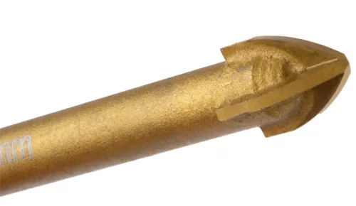 Univerzális, 4 élű üvegfúró, fa, műanyag, fém kőzetanyagok fúrásához, Titánium bevonat, 10mm