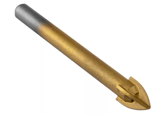 Univerzális, 4 élű üvegfúró, fa, műanyag, fém kőzetanyagok fúrásához, titánium bevonat, 14mm