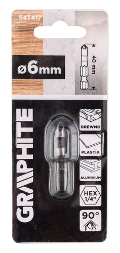 Süllyesztőfúró, csavarfejekhez, 1/4" hatszög szár, 6mm