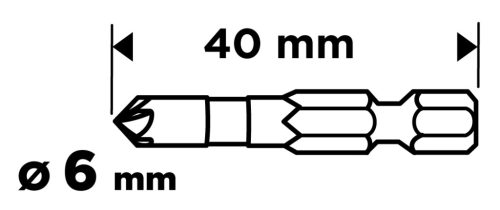Süllyesztőfúró, csavarfejekhez, 1/4" hatszög szár, 6mm