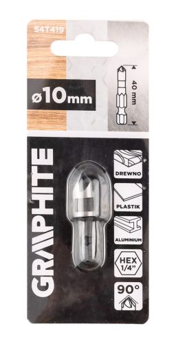 Süllyesztőfúró, csavarfejekhez, 1/4" hatszög szár, 10mm