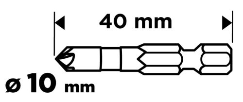 Süllyesztőfúró, csavarfejekhez, 1/4" hatszög szár, 10mm