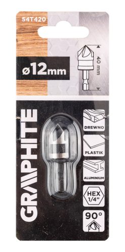 Süllyesztőfúró, csavarfejekhez, 1/4" hatszög szár, 12mm