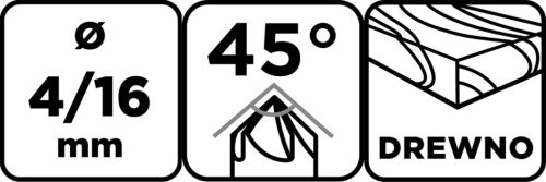 Süllyesztő és előfúró fához, 4/16mm