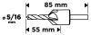 Süllyesztő és előfúró fához, 5/16mm