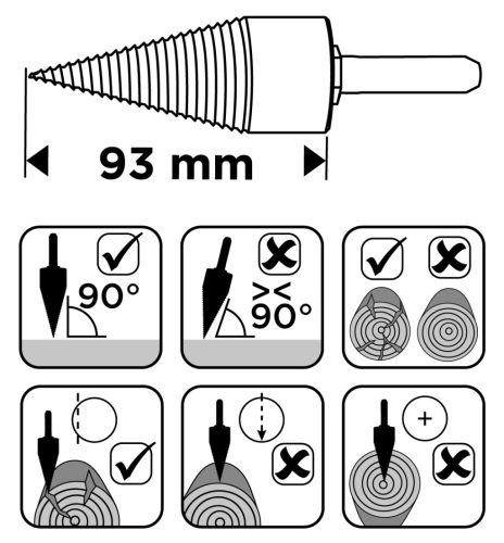 Fahasító fúró, kúpos, 32mm, SDS PLUS és hatszög szárral