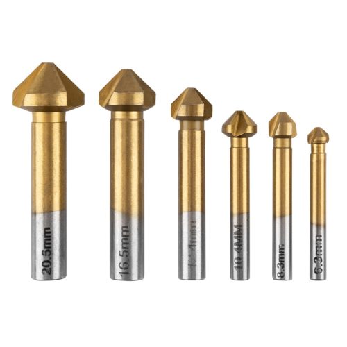 Süllyesztőfúró készlet, Titán bevonattal, 6.3-20.5mm, 6db