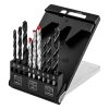 Fúrókészlet, fém, fa, kőzetfúrókkal, 5, 6, 8mm, 9db