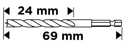Fafúró, 1/4" hatszög szárral, 2mm, min. rendelés: 3db