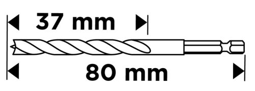 Fafúró, 1/4" hatszög szárral, 3mm, min. rendelés: 3db