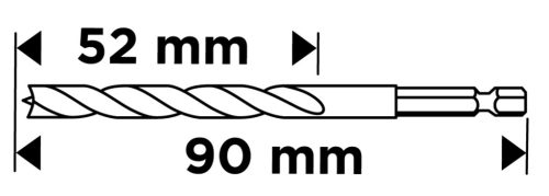 Fafúró, 1/4" hatszög szárral, 4mm, min. rendelés: 3db