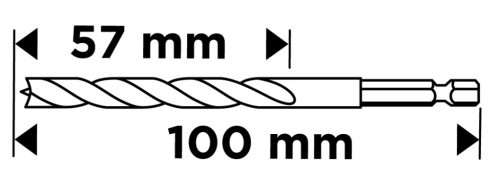 Fafúró, 1/4" hatszög szárral, 5mm, min. rendelés: 3db