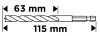 Fafúró, 1/4" hatszög szárral, 6mm, min. rendelés: 3db