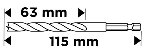 Fafúró, 1/4" hatszög szárral, 6mm, min. rendelés: 3db