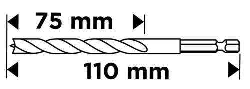Fafúró, 1/4" hatszög szárral, 8mm, min. rendelés: 3db