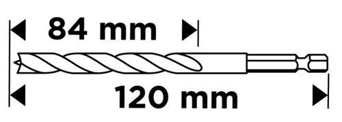 Fafúró, 1/4" hatszög szárral, 10mm, min. rendelés: 3db