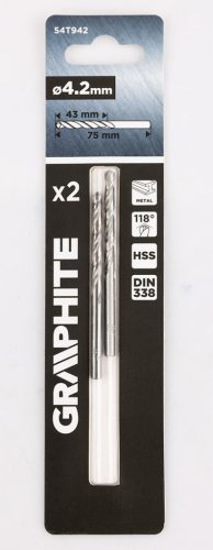 Csigafúró HSS, DIN338, 4.2mm, 2db