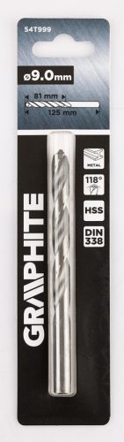 Csigafúró HSS, DIN338, 9mm