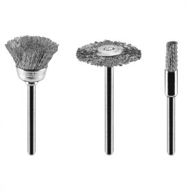   Csapos kefe, acélsodrony: befejezőkefe, pohárkefe, kerékkefe, készlet 3 db