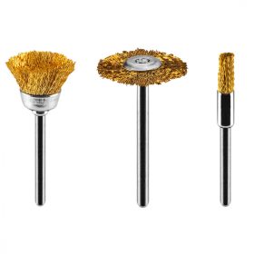   Csapos kefe, sárgaréz: befejezőkefe, pohárkefe, kerékkefe, készlet 3 db