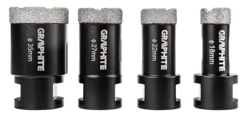 Körkivágó készlet, gyémántos, M14, 18,22.27,35mm