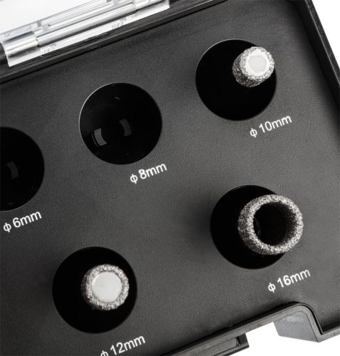 Körkivágó készlet, gyémántos, M14, 6,8,10,12,16mm