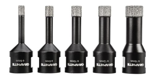 Körkivágó készlet, gyémántos, M14, 6,8,10,12,16mm